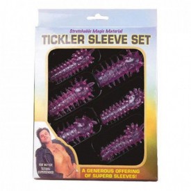 Набор из 6 розовых закрытых насадок с шипами TICKLER JELLY SLEEVE SET